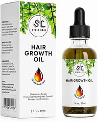 100% Organic Syble Care Hair Growth Oil with Peppermint Leaf, Suitable for All Types, 60ml | Enriched with Vitamin E, Coconut, Castor, Jojoba, Grapeseed & Rosemary Oil | Promote Healthy Hair Growth